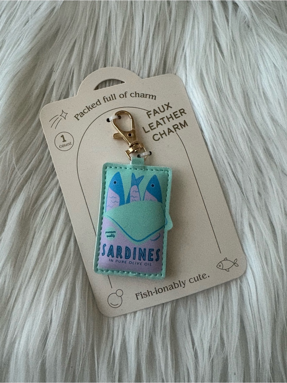 Target Blue Sardine Fish Can Soft Bag Charm